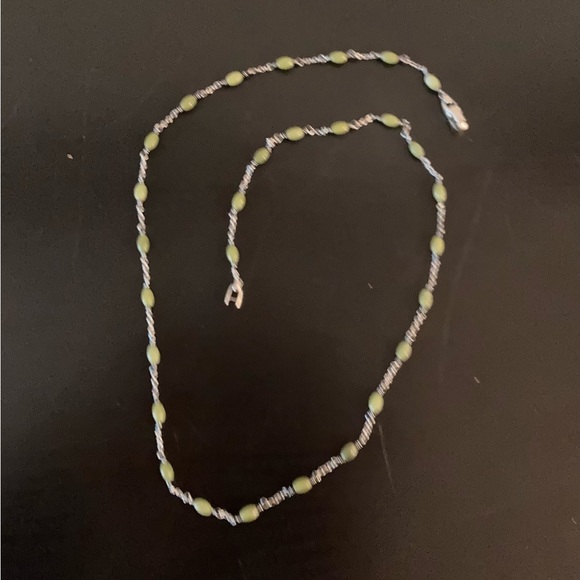 David Yurman Green Jade and Silver Necklace - Picture 3 of 6